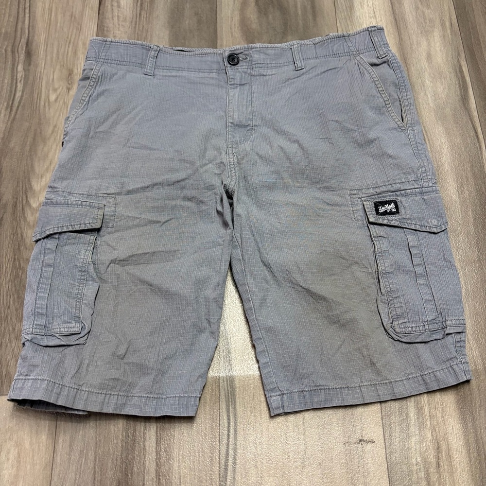 Zoo York Unbreakable Mens Grey Ripstop Cargo Shorts Size 38 Utility Skater 1246